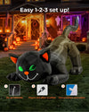 10 ft wide Animated Black Cat w/Infinity Eyes Inflatable