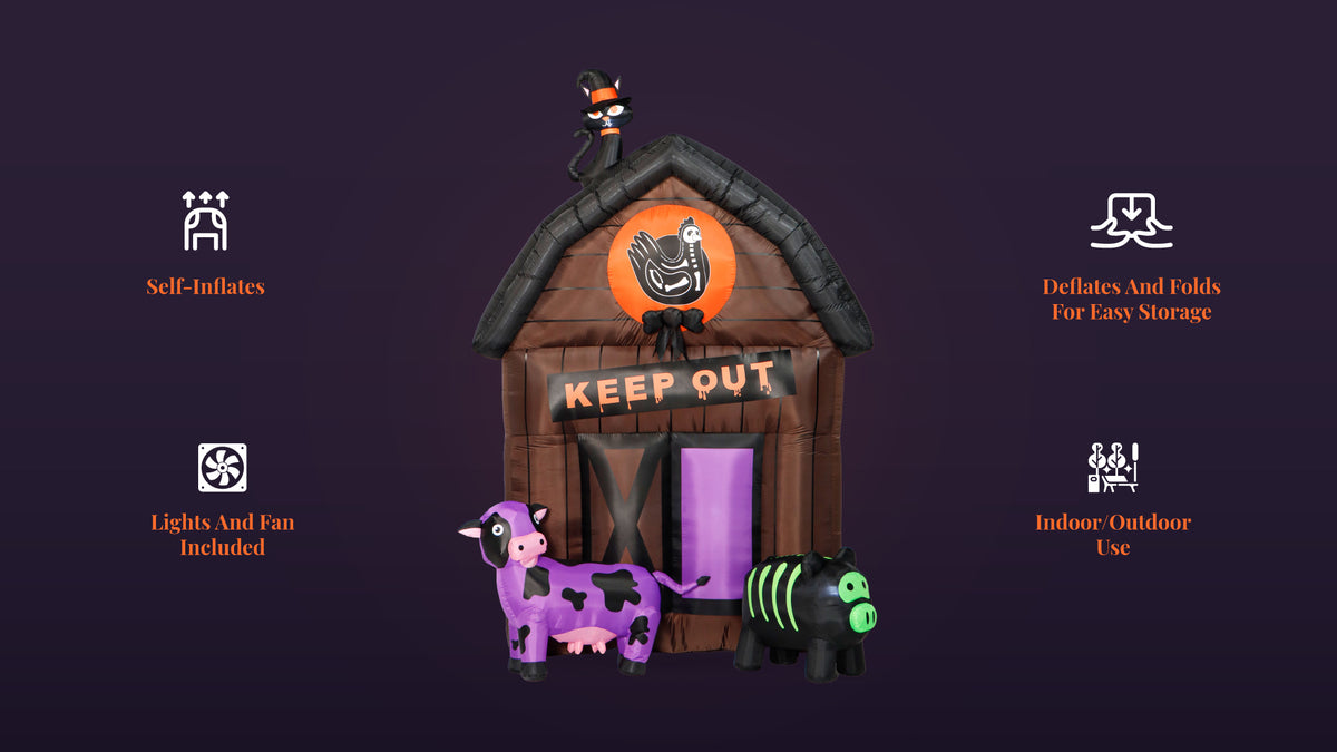 10 ft Haunted Barn Inflatable