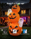14 ft Pumpkin Stack with Ghosts Inflatable