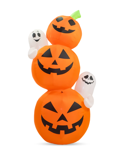 14 ft Pumpkin Stack with Ghosts Inflatable