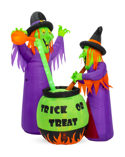 6 ft Motion Lights Witches w/Cauldron